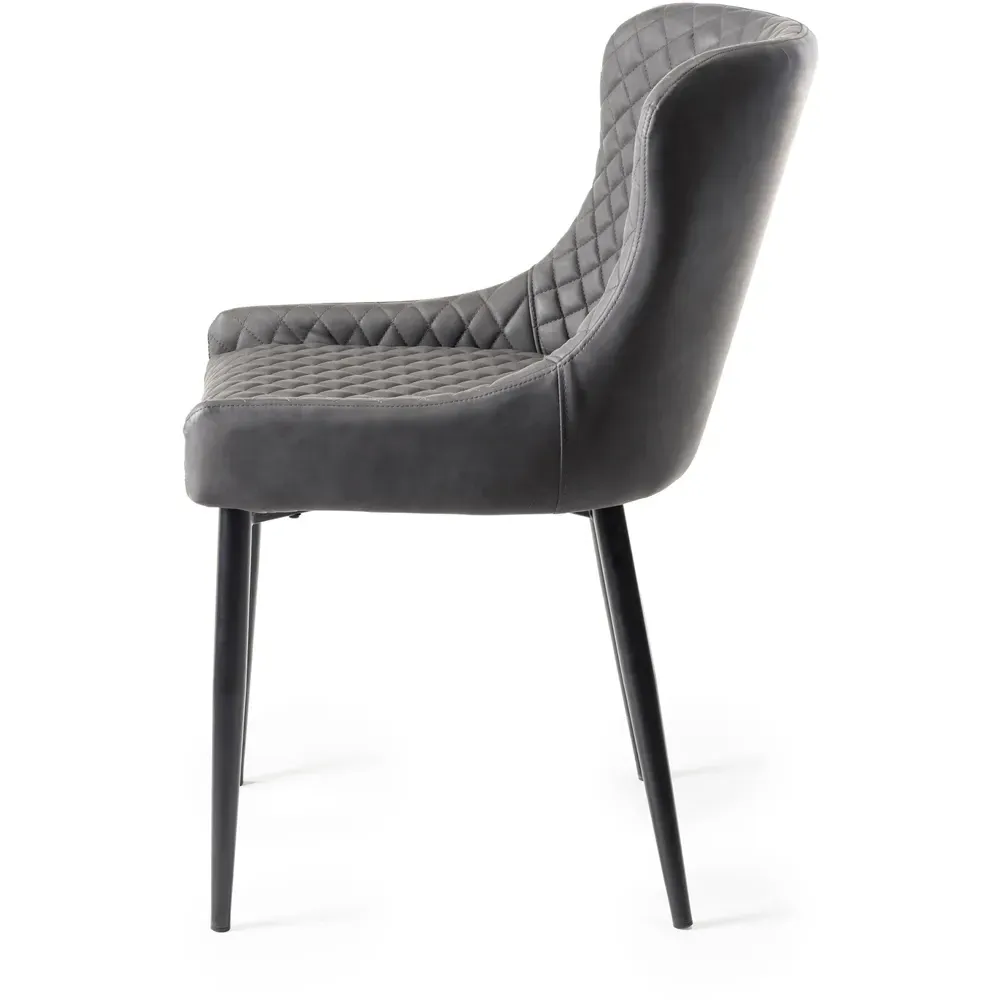 Cezanne Set of 2 Dining Chairs - Grey, Velvet