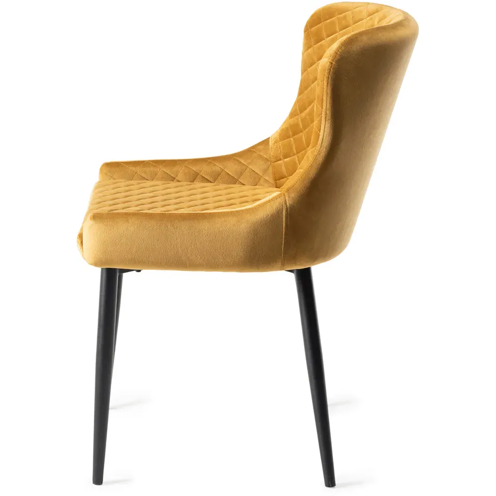 Cezanne Set of 2 Dining Chairs - Yellow, Velvet