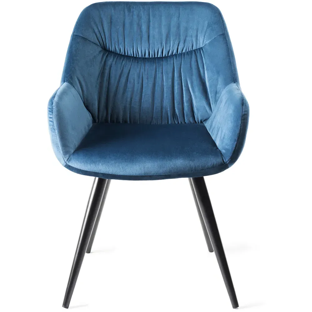 Dali Set of 2 Upholstered Chairs - Blue, Velvet