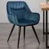 Dali Set of 2 Upholstered Chairs - Blue, Velvet