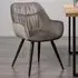 Dali Set of 2 Upholstered Chairs - Grey, Velvet