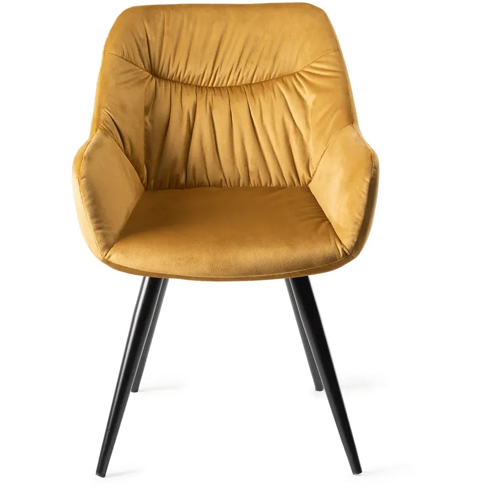 Dali Set of 2 Upholstered Chairs - Yellow, Velvet