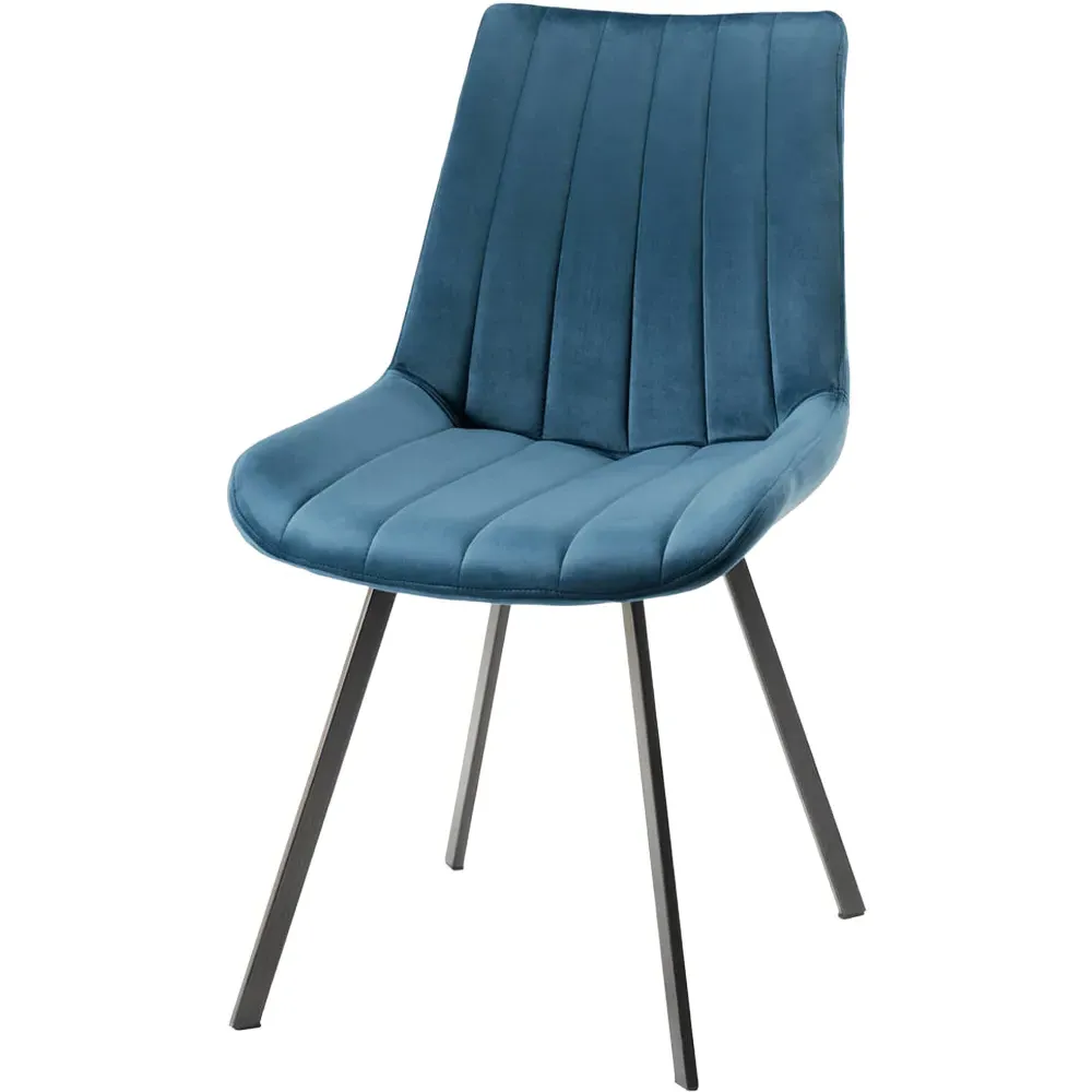 Fontana Upholstered Chair - Blue, Velvet