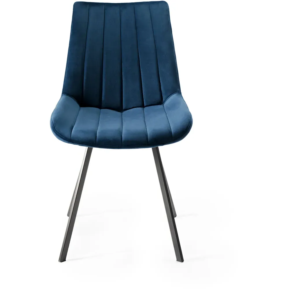 Fontana Upholstered Chair - Blue, Velvet