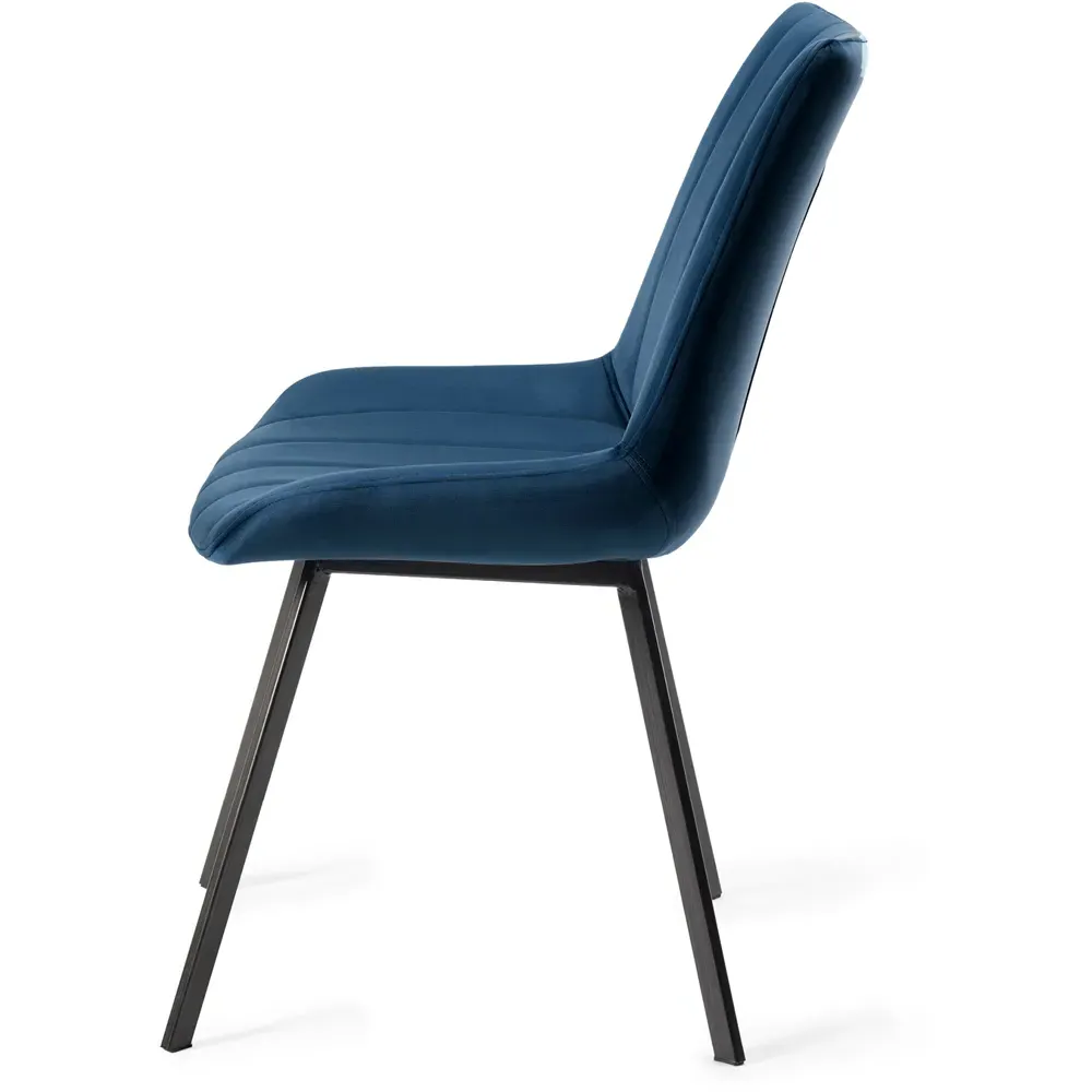 Fontana Upholstered Chair - Blue, Velvet