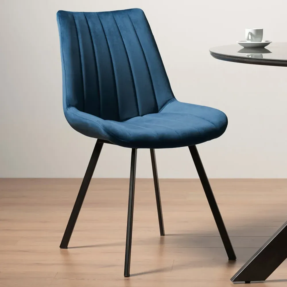 Fontana Upholstered Chair - Blue, Velvet image