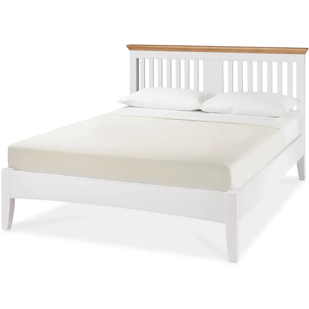 Hampstead King Size Bedstead - Cream, Oak