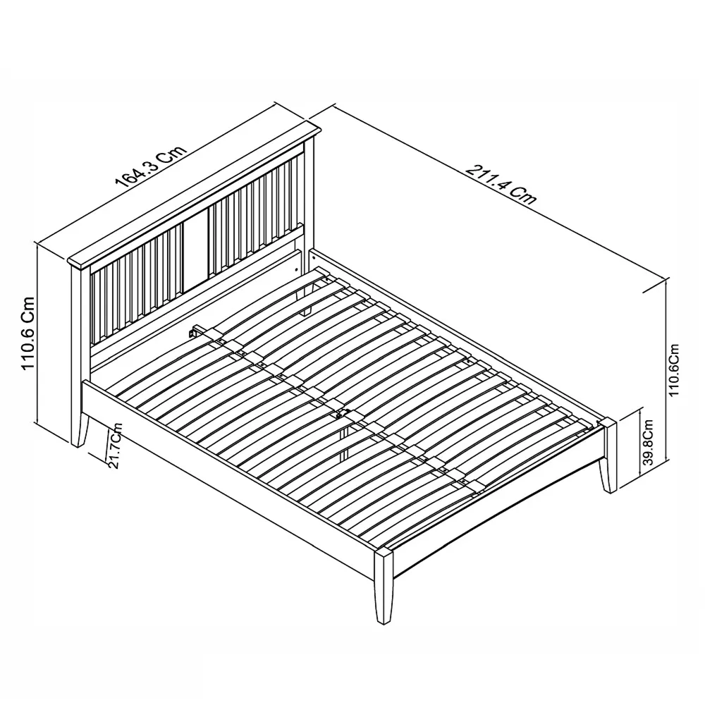 Hampstead King Size Bedstead - Cream, Oak