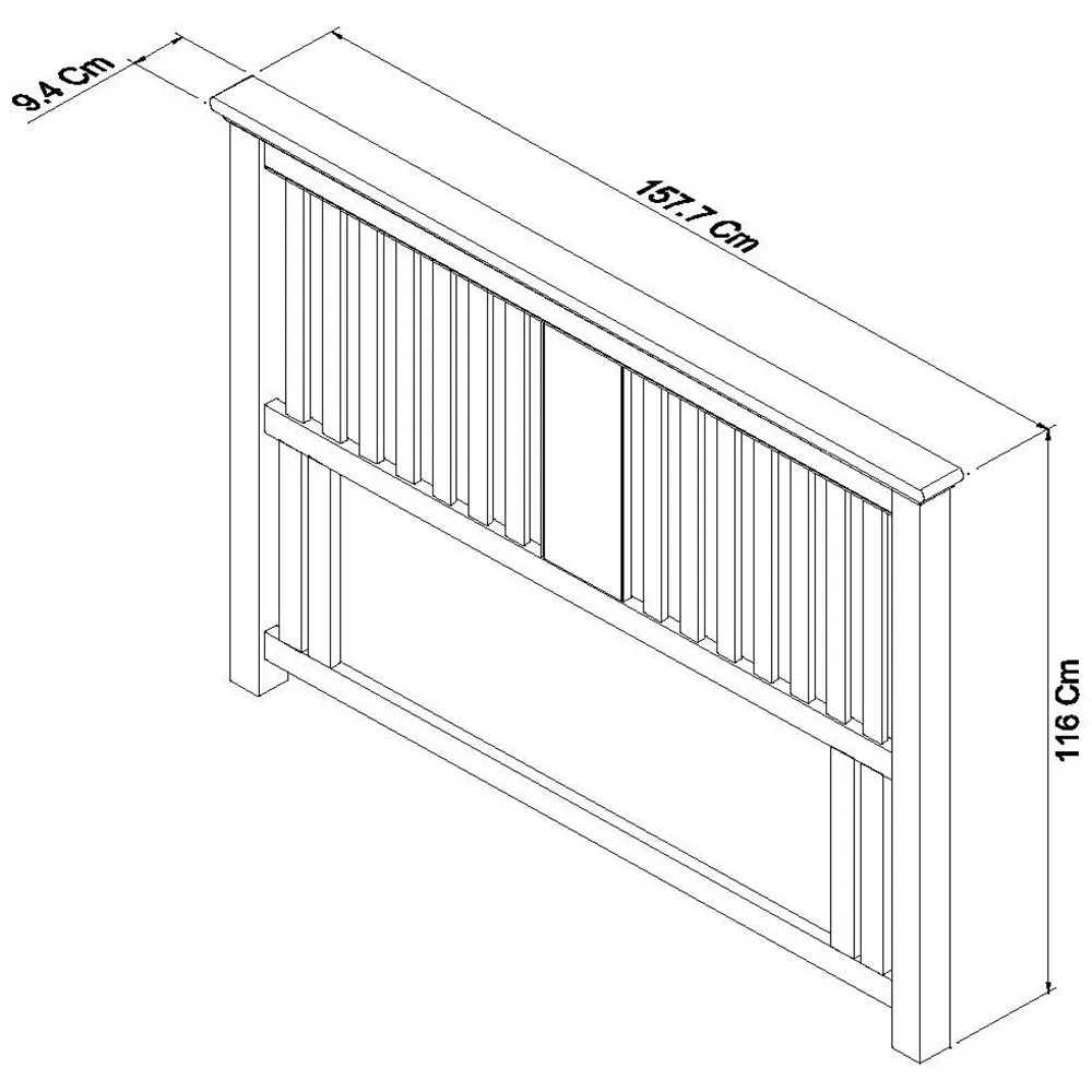 Hampstead King Size Headboard - Cream, Oak