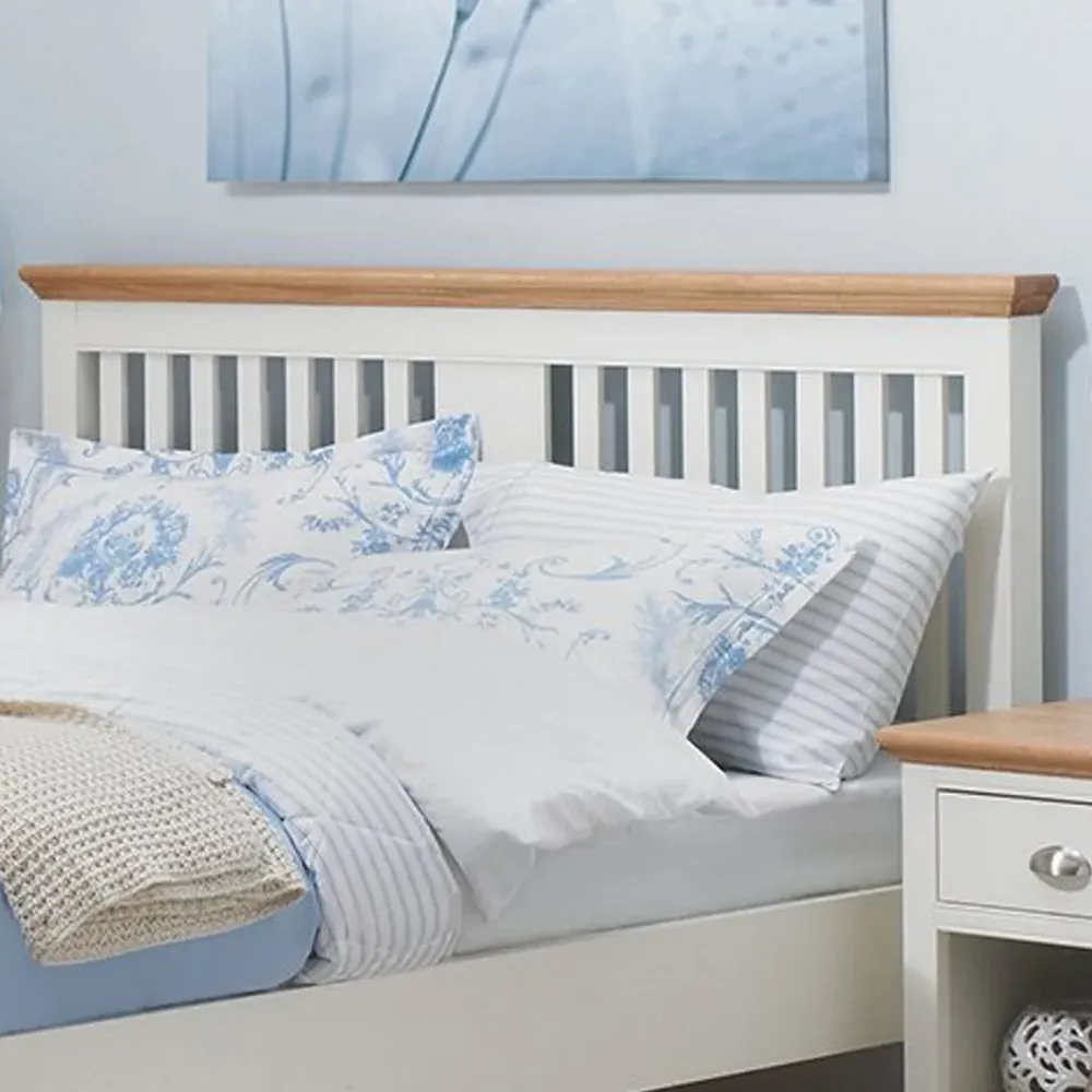 Hampstead King Size Headboard - Cream, Oak