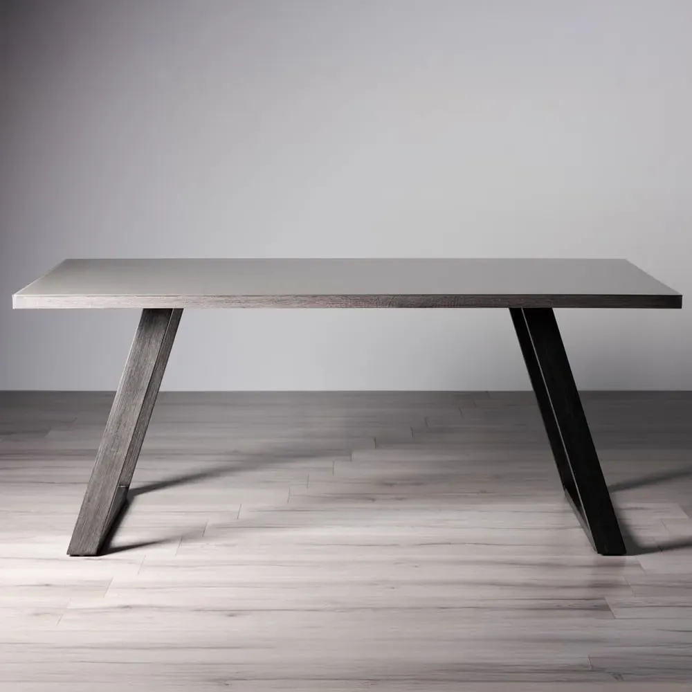 Hirst 6 Seater Dining Table - Grey, Glass image