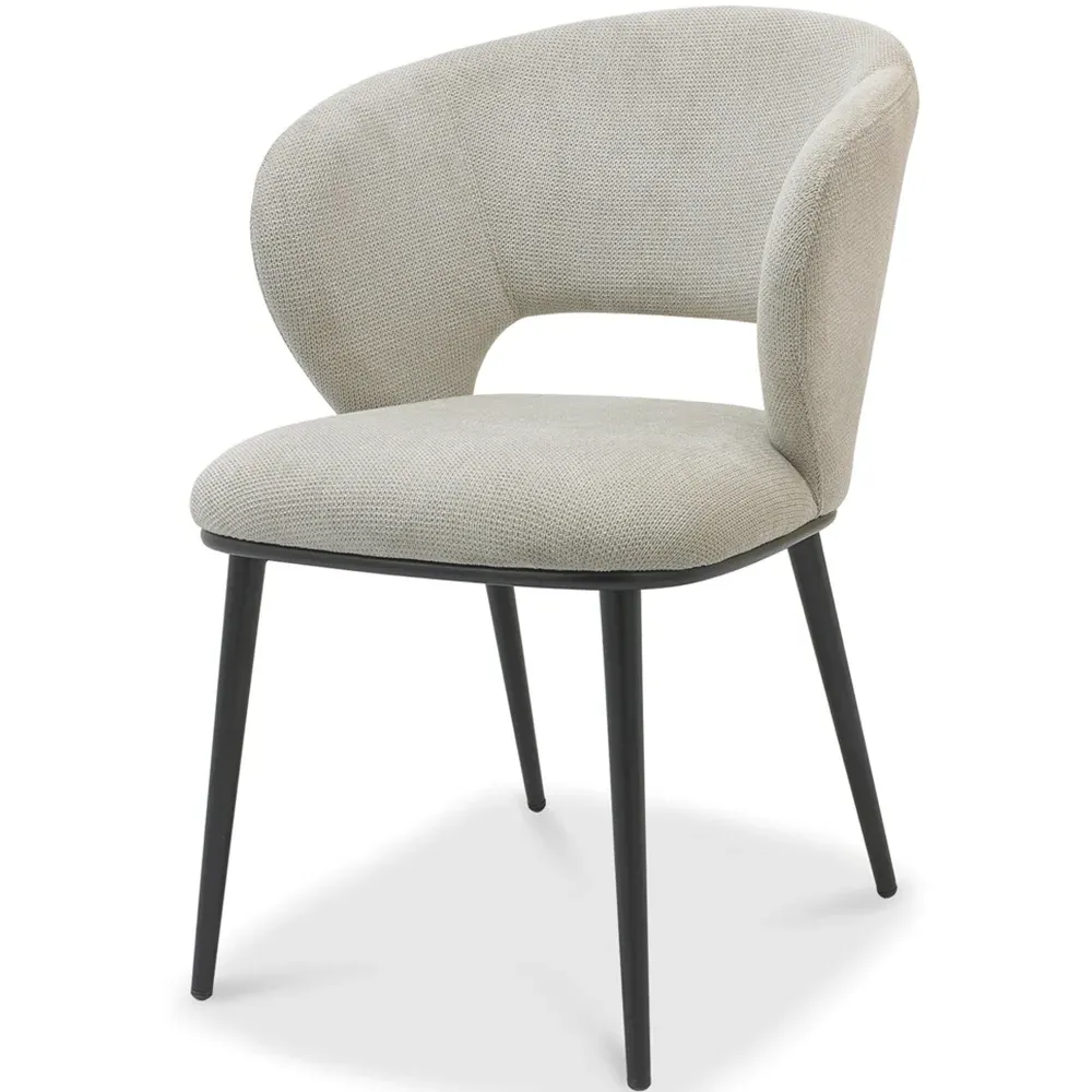 Luca Set of 2 Dining Chairs - Light Grey, Faux Leather