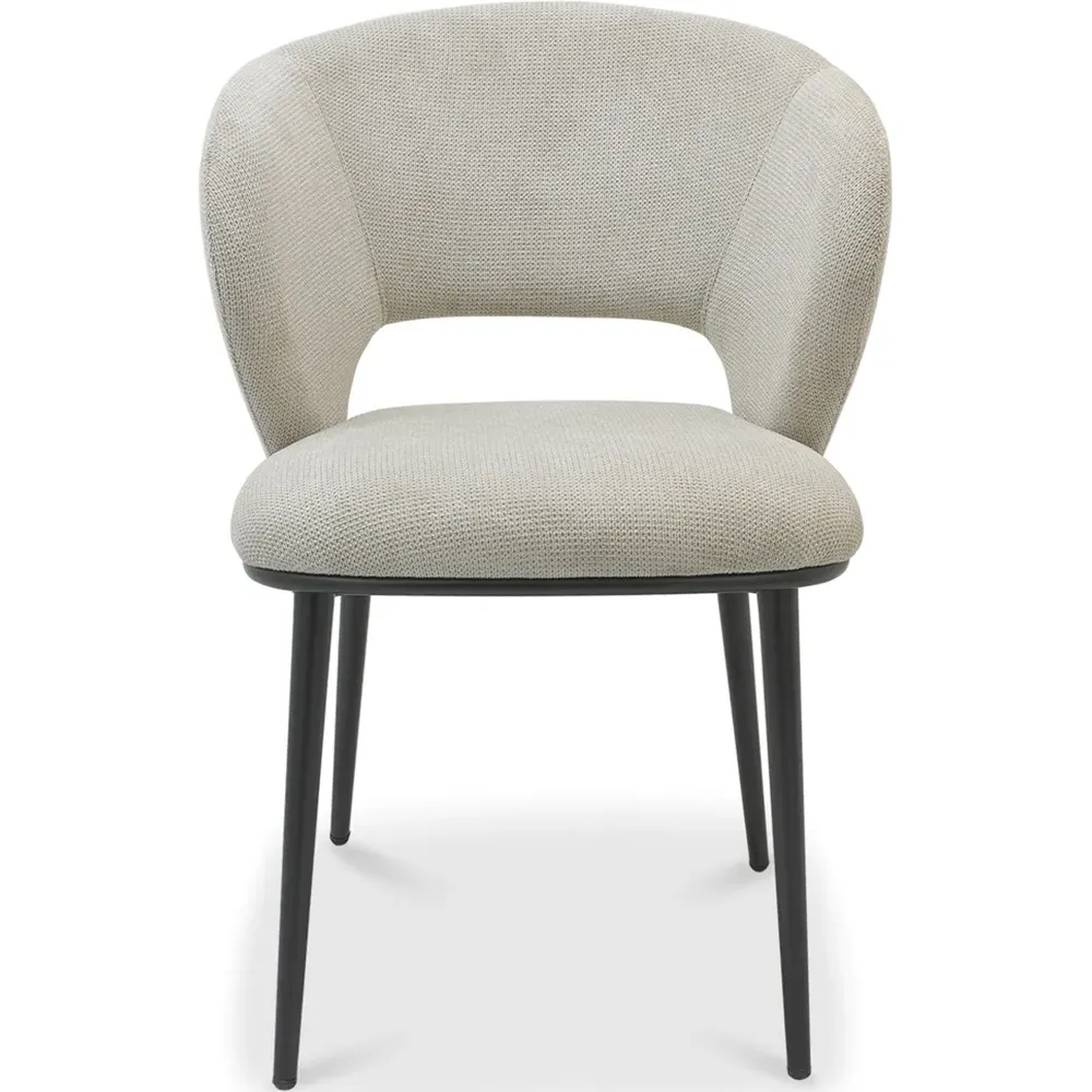 Luca Set of 2 Dining Chairs - Light Grey, Faux Leather