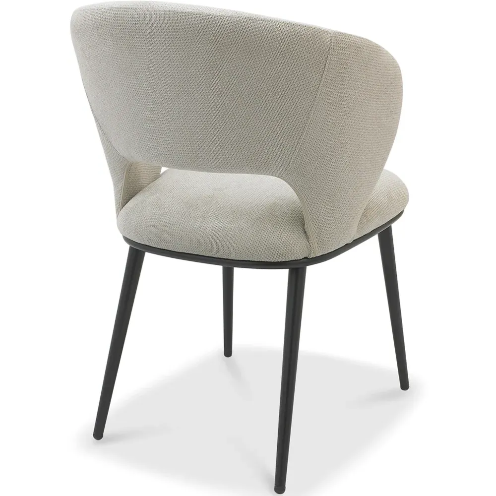 Luca Set of 2 Dining Chairs - Light Grey, Faux Leather