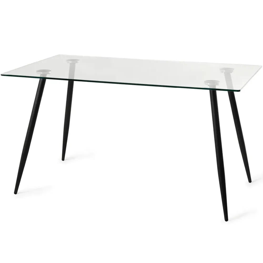 Martini 6 Seater Dining Table - Clear, Tempered Glass