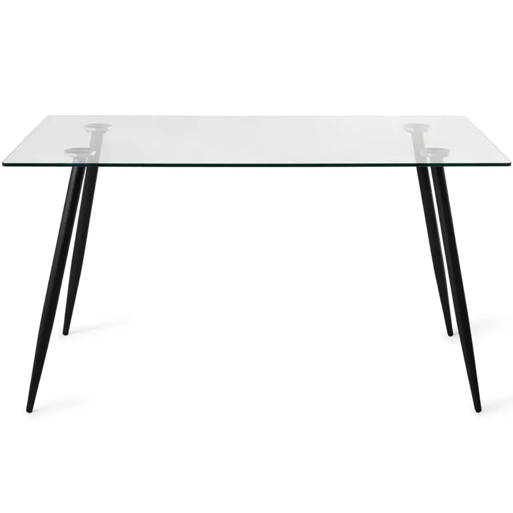 Martini 6 Seater Dining Table - Clear, Tempered Glass