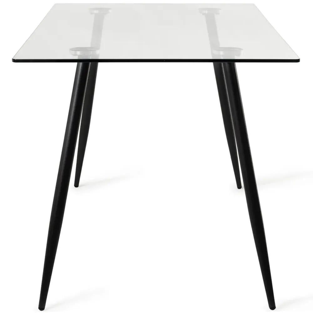 Martini 6 Seater Dining Table - Clear, Tempered Glass