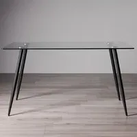 Martini 6 Seater Dining Table - Clear, Tempered Glass