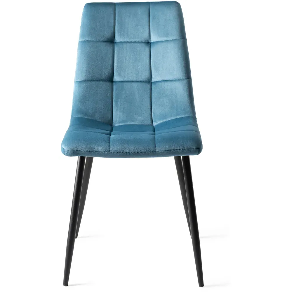 Mondrian Set of 2 Dining Chairs - Blue, Velvet