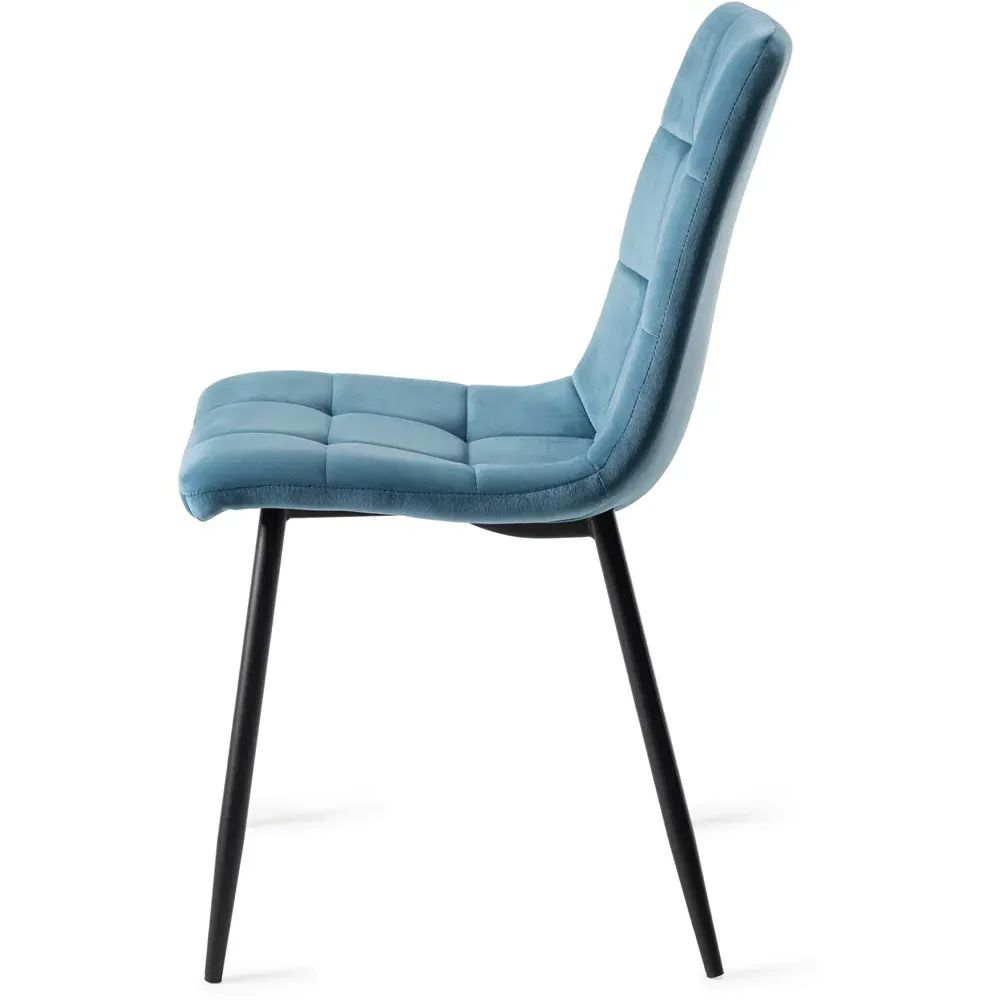 Mondrian Set of 2 Dining Chairs - Blue, Velvet