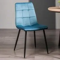 Mondrian Set of 2 Dining Chairs - Blue, Velvet