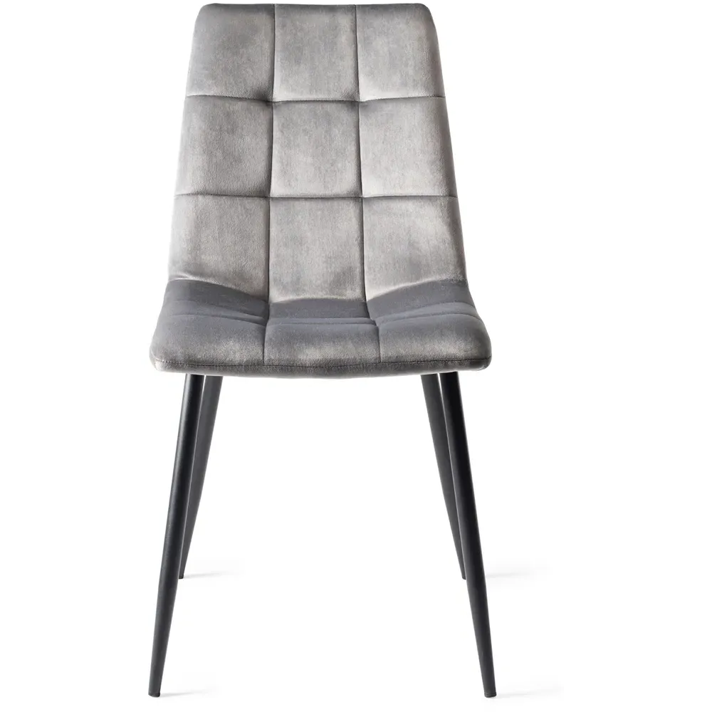 Mondrian Set of 2 Dining Chairs - Grey, Velvet
