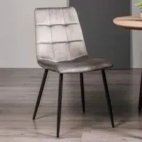 Mondrian Set of 2 Dining Chairs - Grey, Velvet