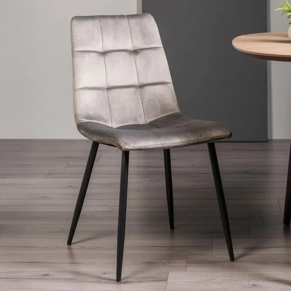 Mondrian Set of 2 Dining Chairs - Grey, Velvet image