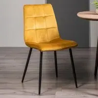 Mondrian Set of 2 Dining Chairs - Yellow, Velvet