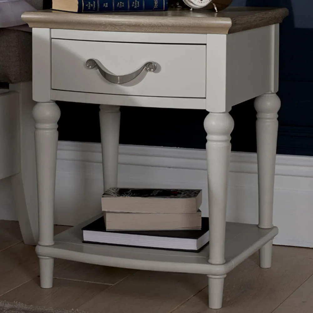 Montreux Single Drawer Nightstand - Grey, Oak image