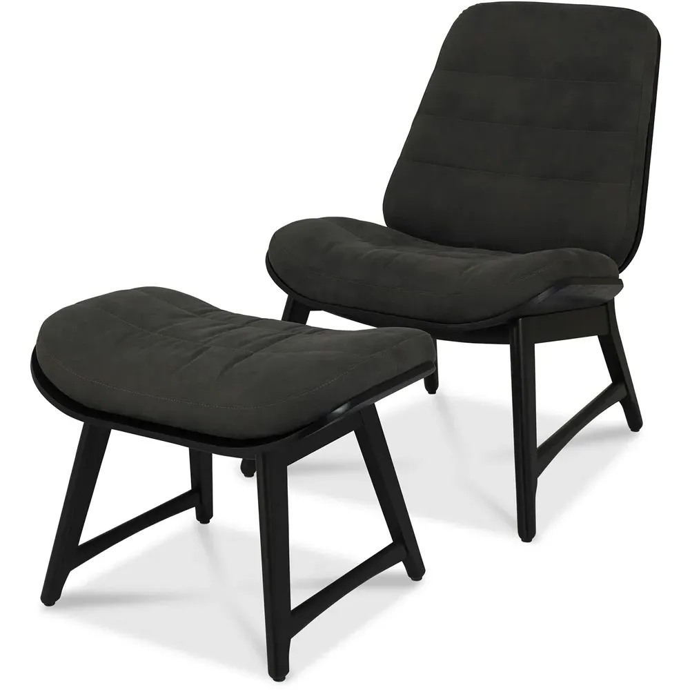 Peppercorn Footstool - Dark Grey, Fabric