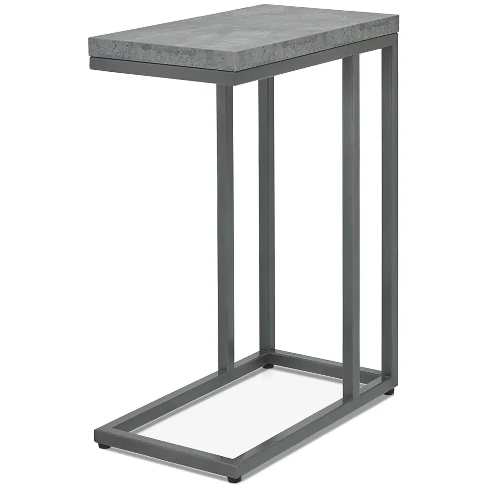 Renzo C Shape Sofa Table - Grey, Zinc