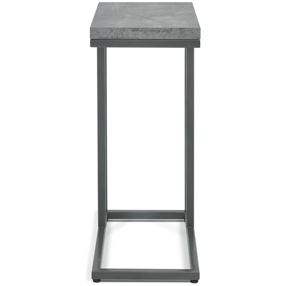 Renzo C Shape Sofa Table - Grey, Zinc
