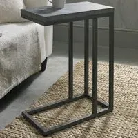 Renzo C Shape Sofa Table - Grey, Zinc