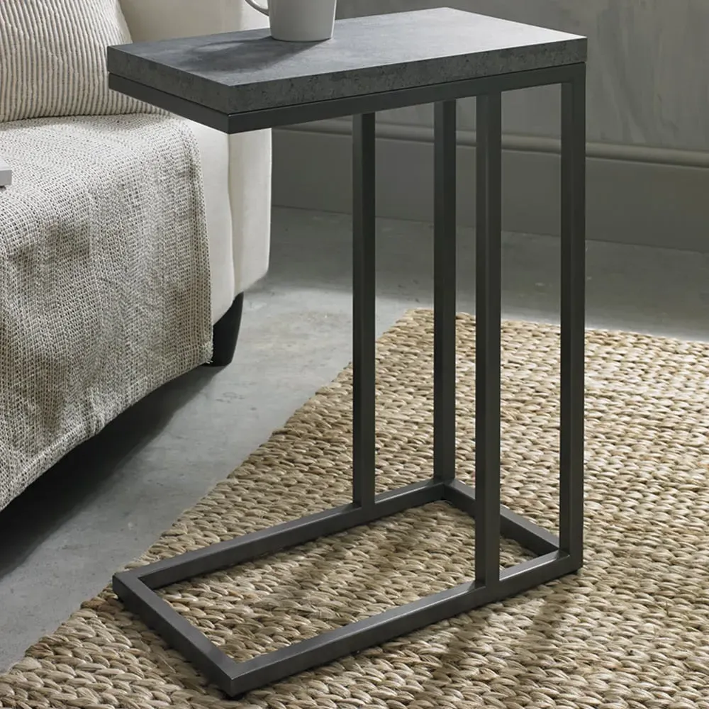 Renzo C Shape Sofa Table - Grey, Zinc image