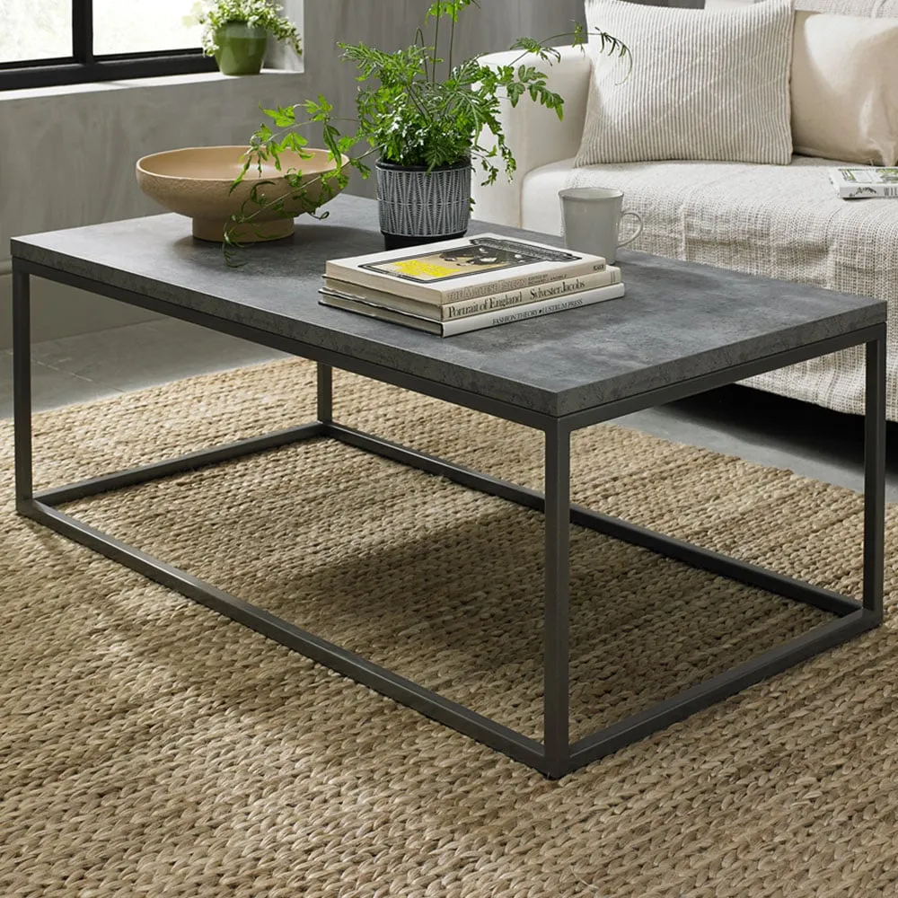 Renzo Coffee Table - Grey, Zinc