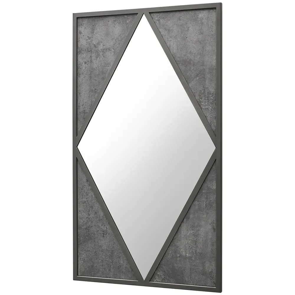 Renzo Landscape Wall Mirror - Black, Zinc