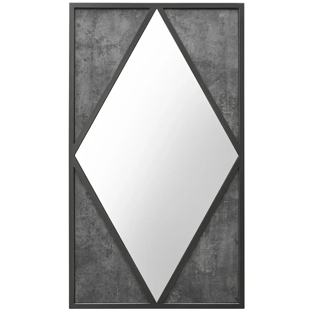Renzo Landscape Wall Mirror - Black, Zinc