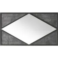 Renzo Landscape Wall Mirror - Black, Zinc