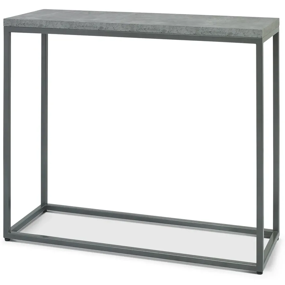 Renzo Narrow Console Table - Grey, Zinc