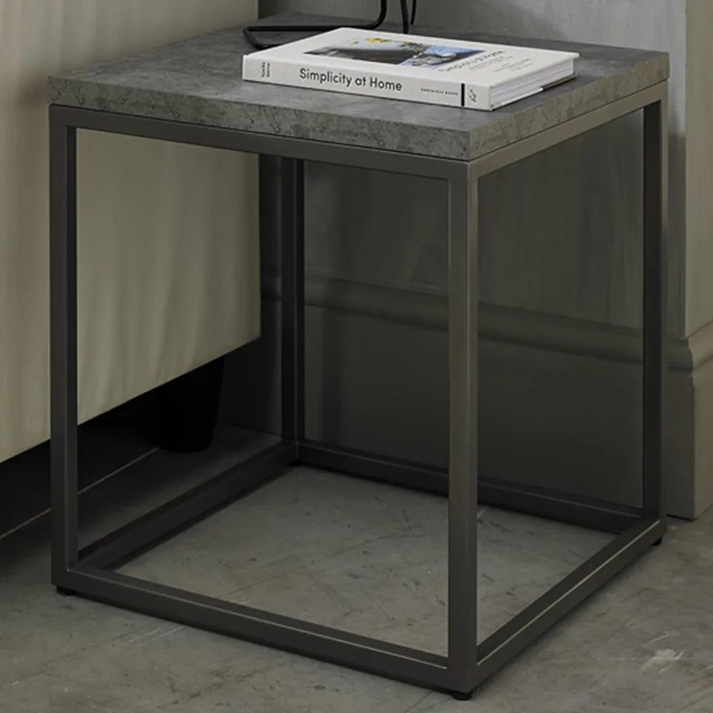 Renzo Side Table - Grey, Zinc