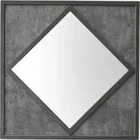 Renzo Square Wall Mirror - Black, Zinc