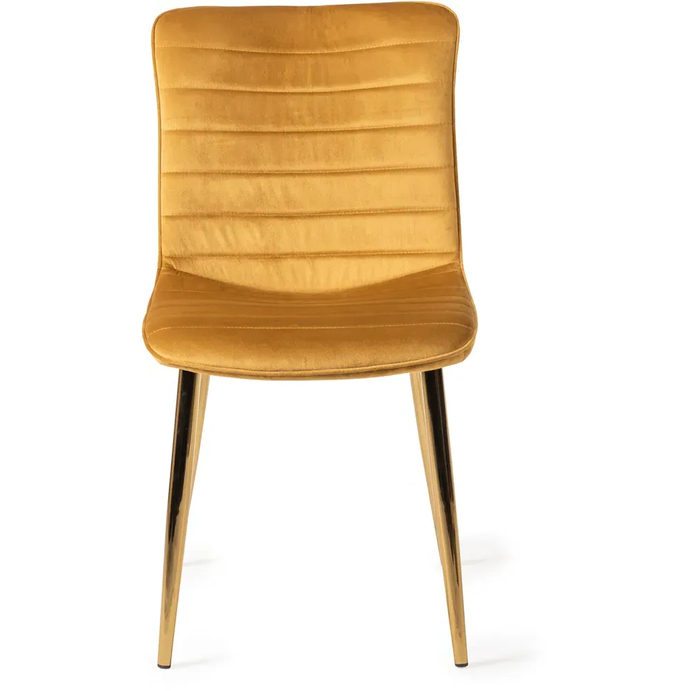 Rothko Set of 2 Dining Chairs - Mustard, Velvet