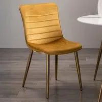 Rothko Set of 2 Dining Chairs - Mustard, Velvet