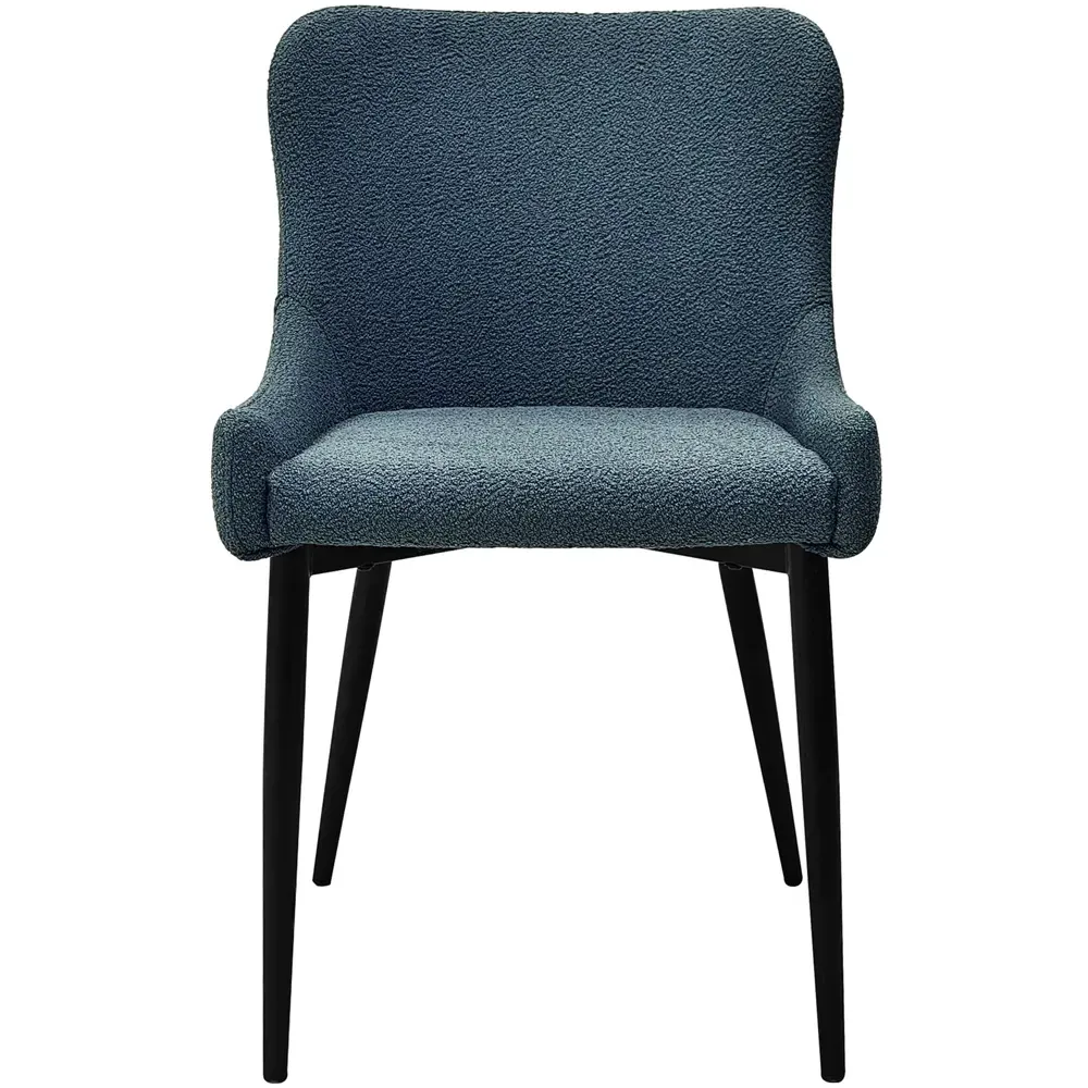 Rubens Set of 2 Dining Chairs - Blue, Boucle