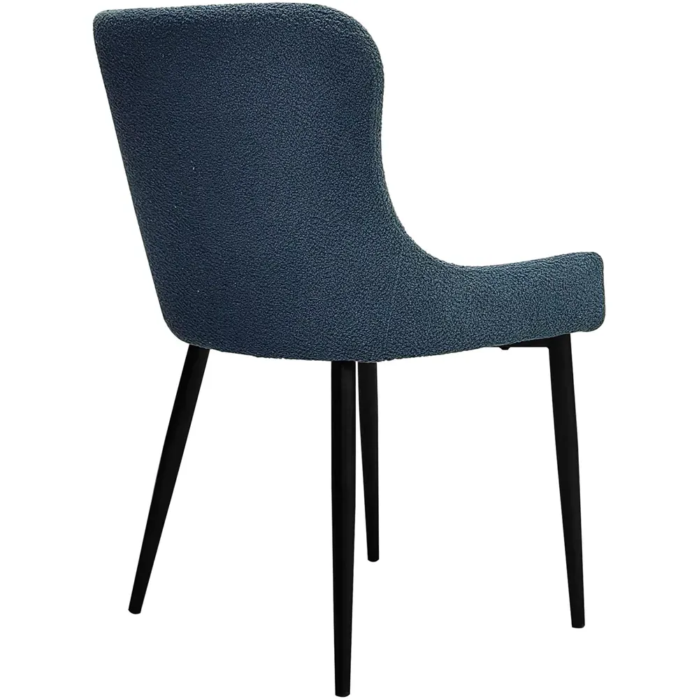 Rubens Set of 2 Dining Chairs - Blue, Boucle