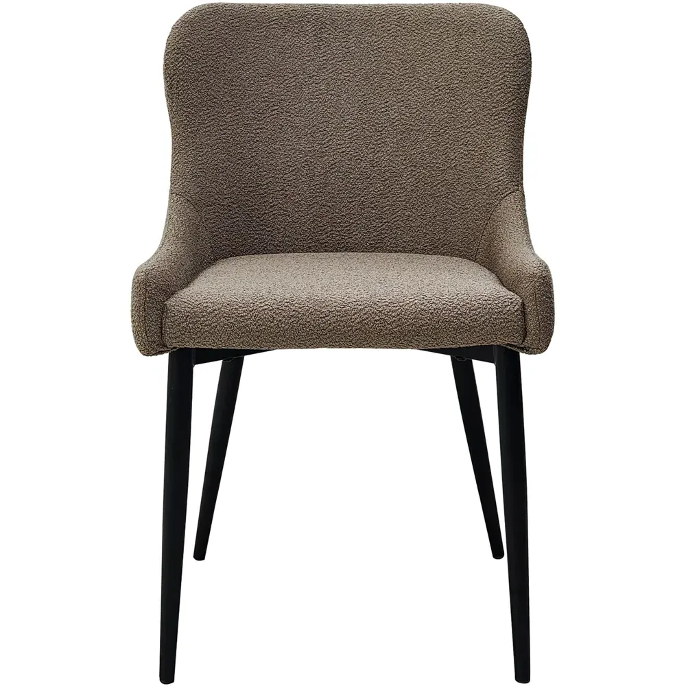 Rubens Set of 2 Dining Chairs - Brown, Boucle