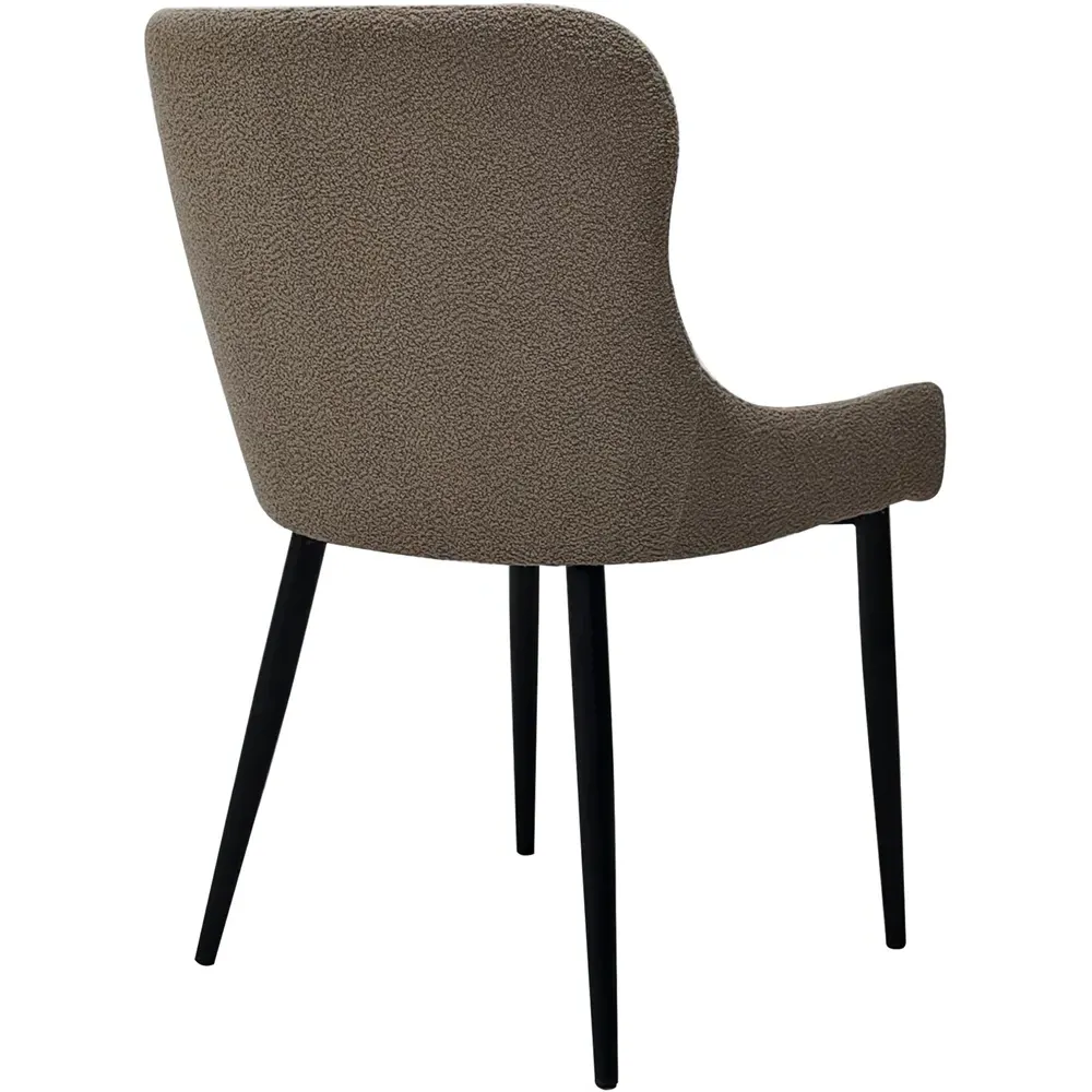 Rubens Set of 2 Dining Chairs - Brown, Boucle