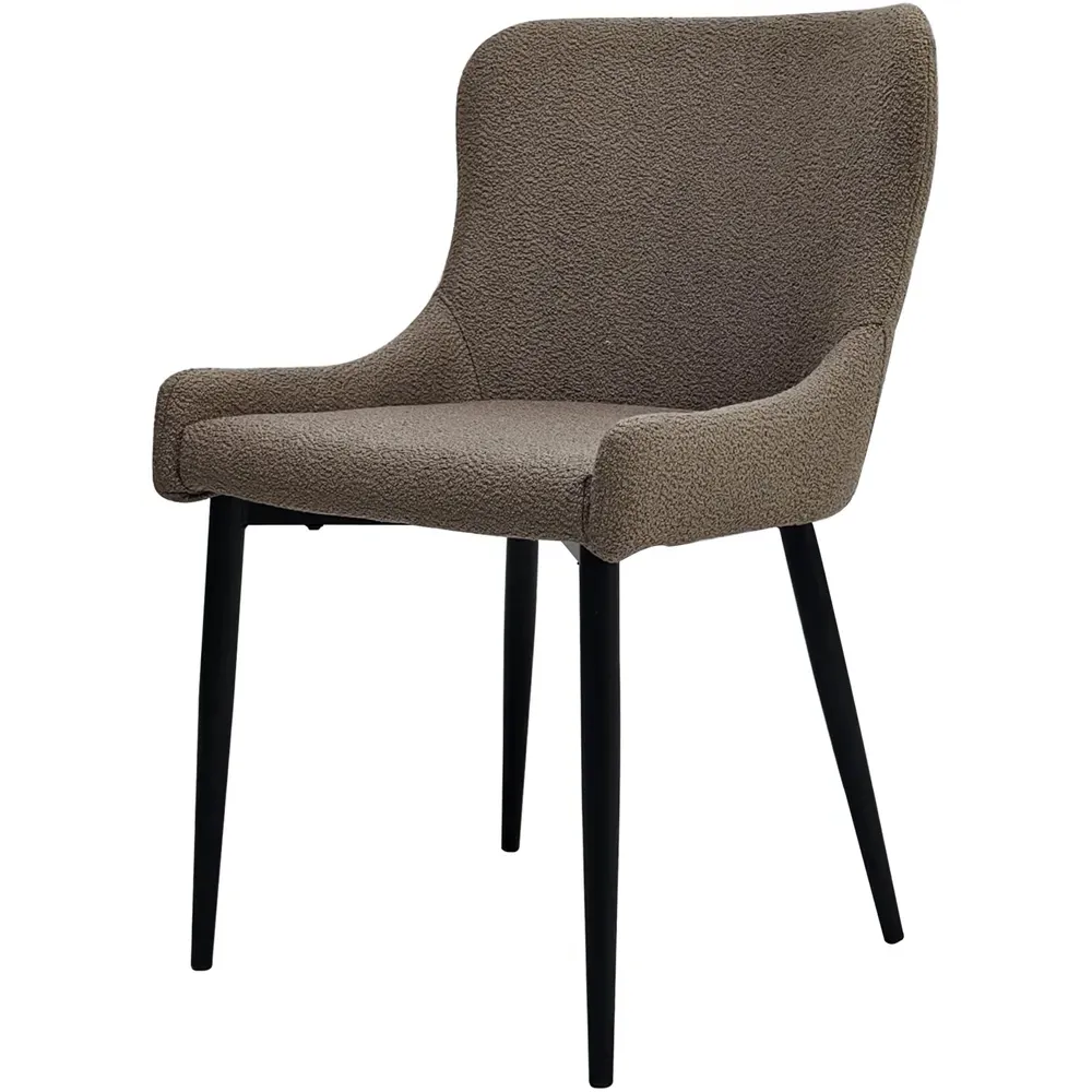 Rubens Set of 2 Dining Chairs - Brown, Boucle