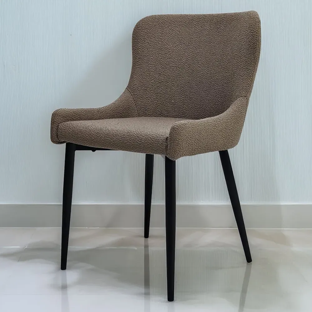 Rubens Set of 2 Dining Chairs - Brown, Boucle